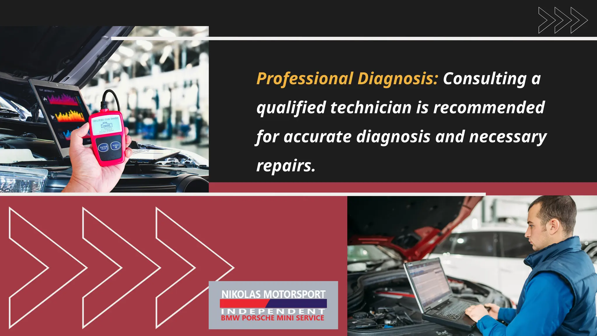 Professional Diagnosis: Consulting a
qualified technician is recommended
for accurate diagnosis and necessary
repairs.
 