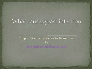 Simple but effective causes to be aware of
                    By
     YeastInfectionMiracles.com
 