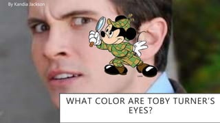 WHAT COLOR ARE TOBY TURNER’S
EYES?
By Kandia Jackson
 