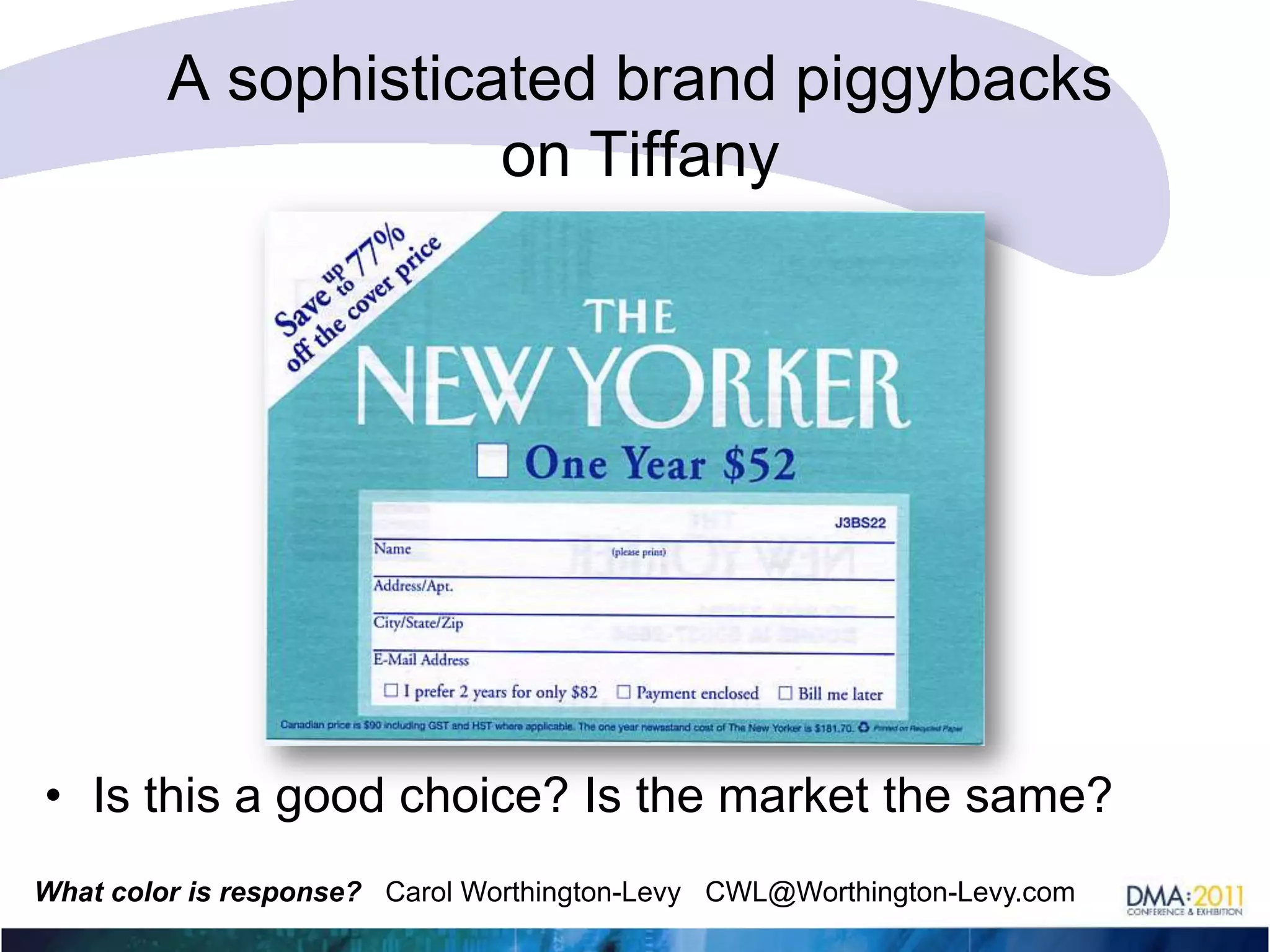 Which one is from the Tiffany website?CABWhat does the color in the shot do to add value?