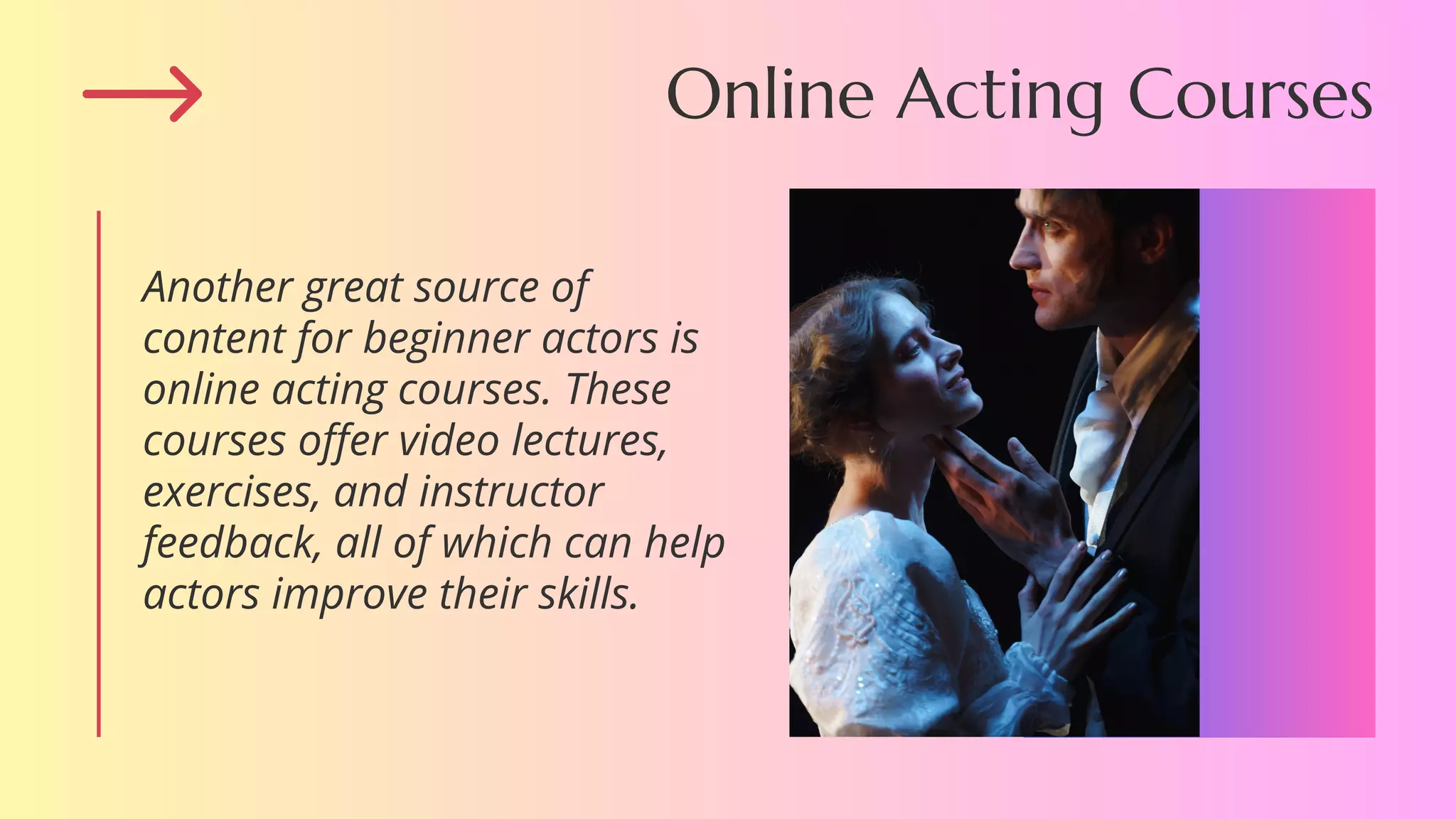 How can reading improve the acting of beginners ppt