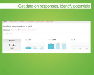 Get data on responses, identify potentials
 