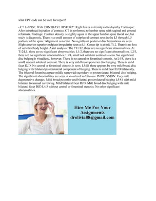 what CPT code can be used for report- - CT L-SPINE With CONTRAST HIS.docx