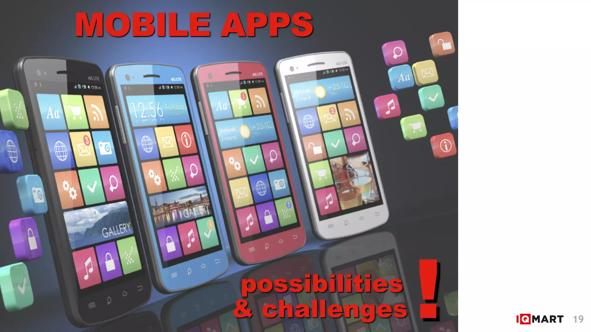 & challenges
MOBILE APPS
possibilities
! 19
 