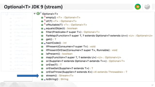 17
Optional<T> JDK 9 (stream)
 