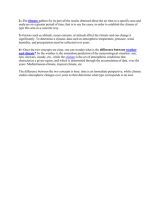 What difference between weather and climate? | PDF