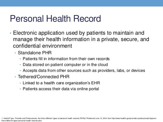 what is a personal health record