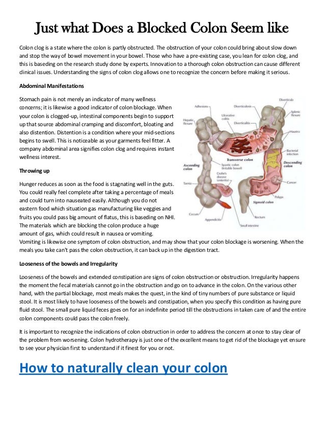 What Does a Blocked Colon Feel Like