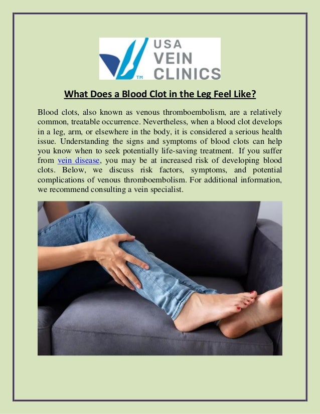 What does a blood clot in the leg feel like?
