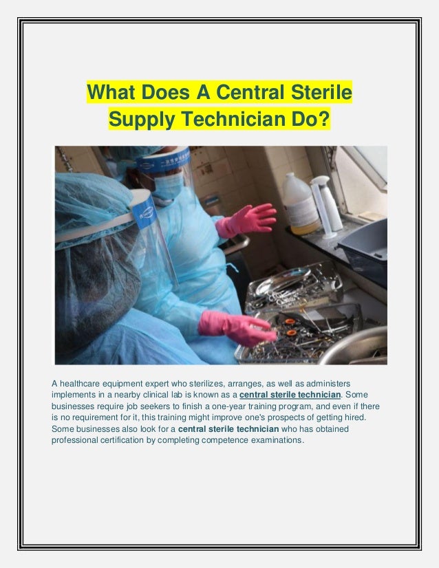 Duties of a Sterile Processing Technician