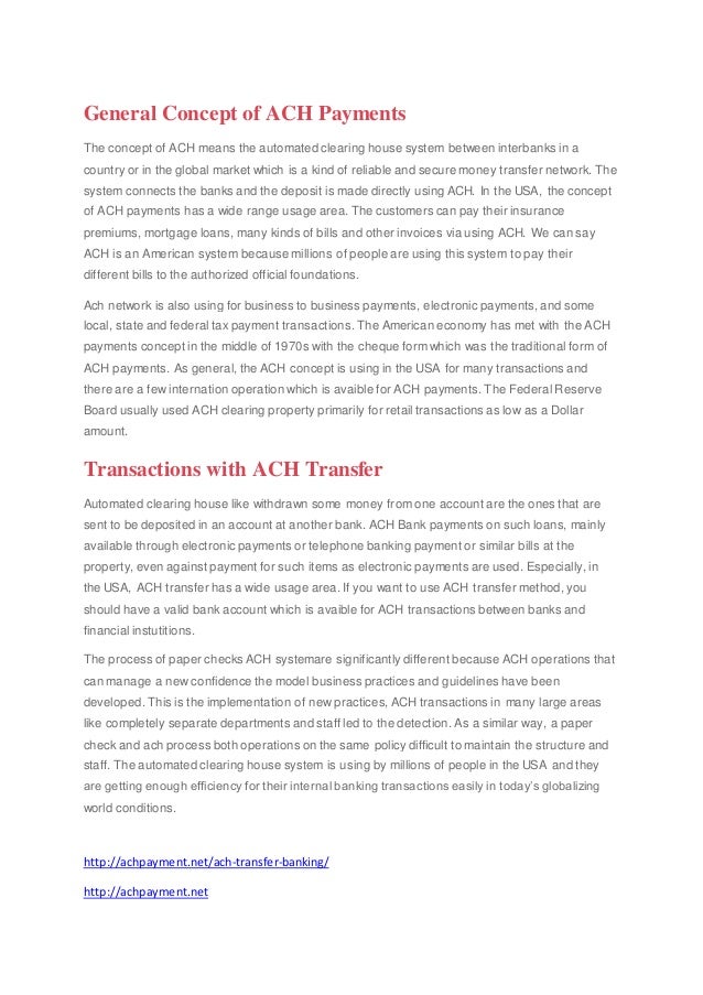 What does ach stands for 