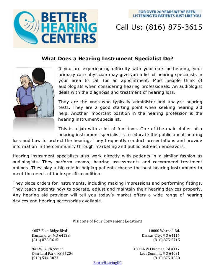 What Does a Hearing Instrument Specialist Do?