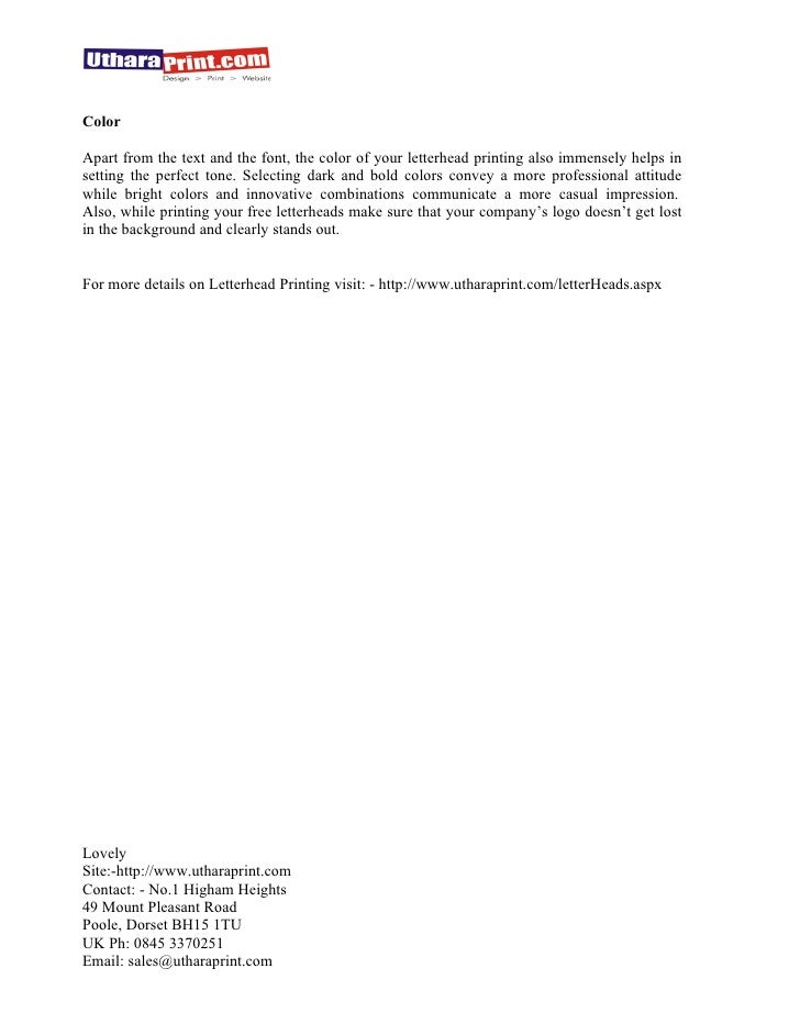 what does an effective letterhead printing include what does a letterhead include