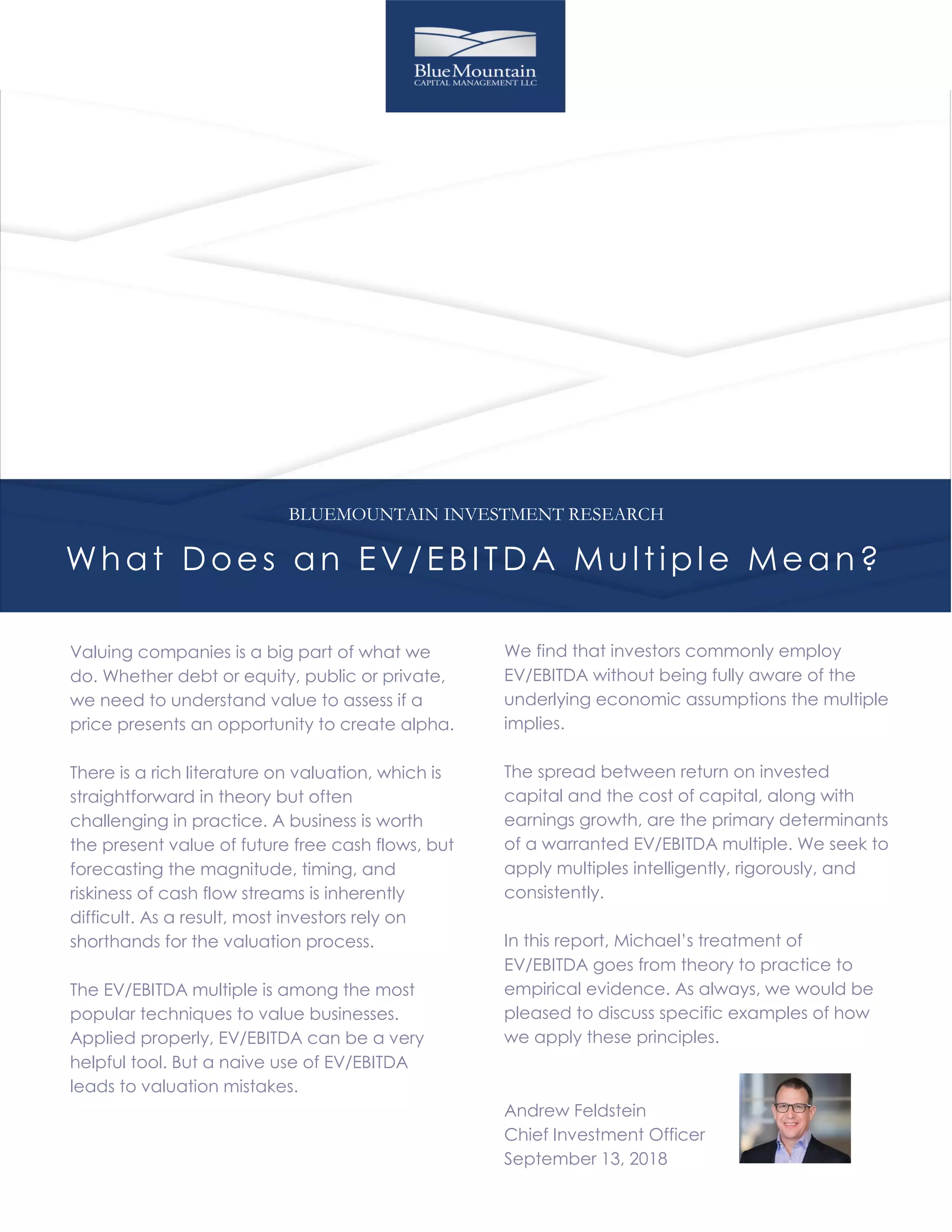 What does an ev ebitda multiple mean | PDF