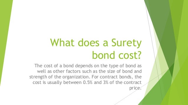 What Does A Surety Bond Cost