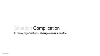 Situation Complication
In many organisations, change causes conflict
@dwmkerr
 