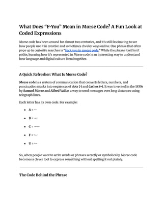 What Does “F-You” Mean in Morse Code_ A Fun Look at Coded Expressions.pdf
