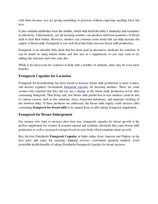 What does Fenugreek Capsules do for Females