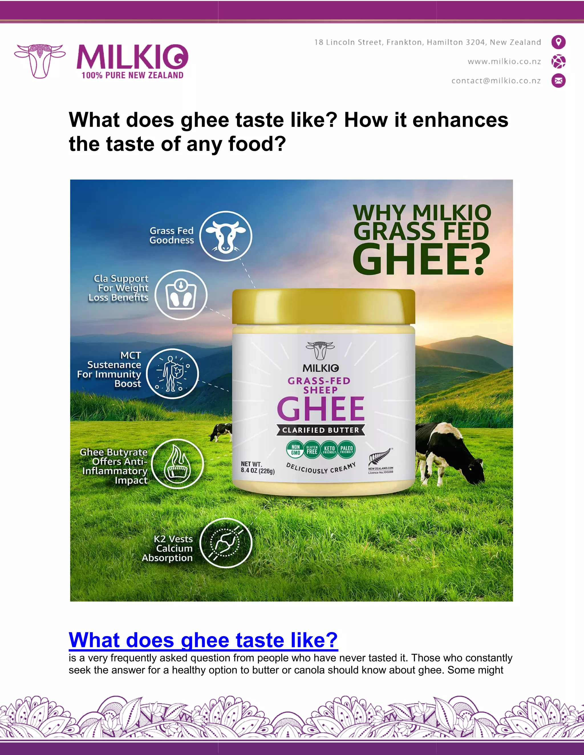 What does ghee taste like PDF
