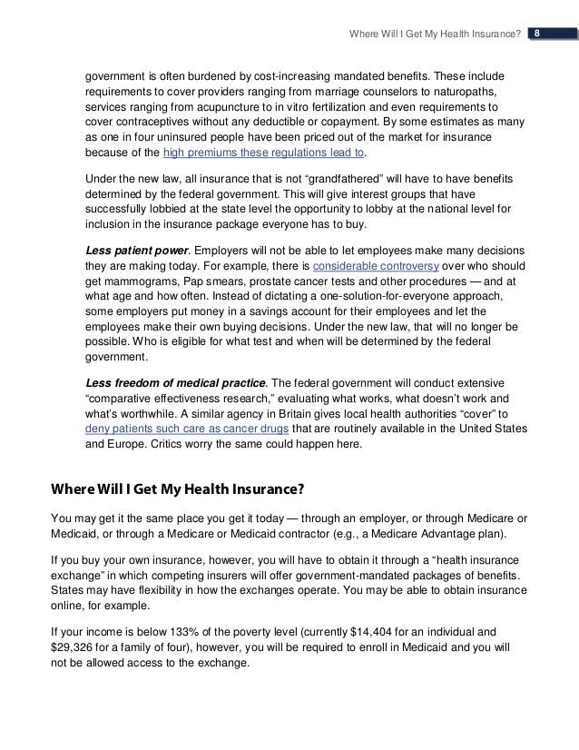 What Does Health Reform Mean For You A Consumers Guide
