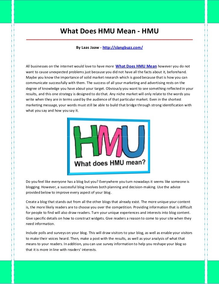 what does hmu mean
