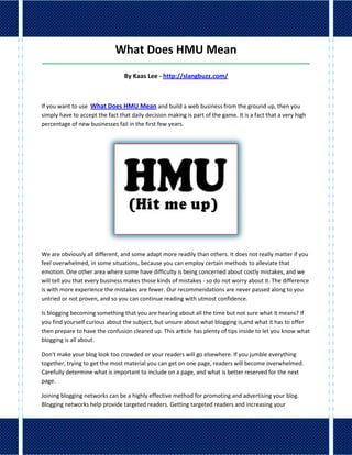 What does hmu mean