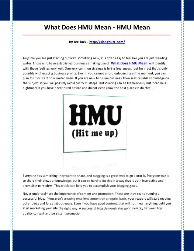 what does hmu mean