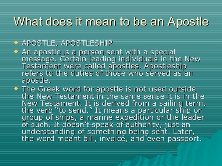 What Does It Mean To Be An Apostle What Does 2 728