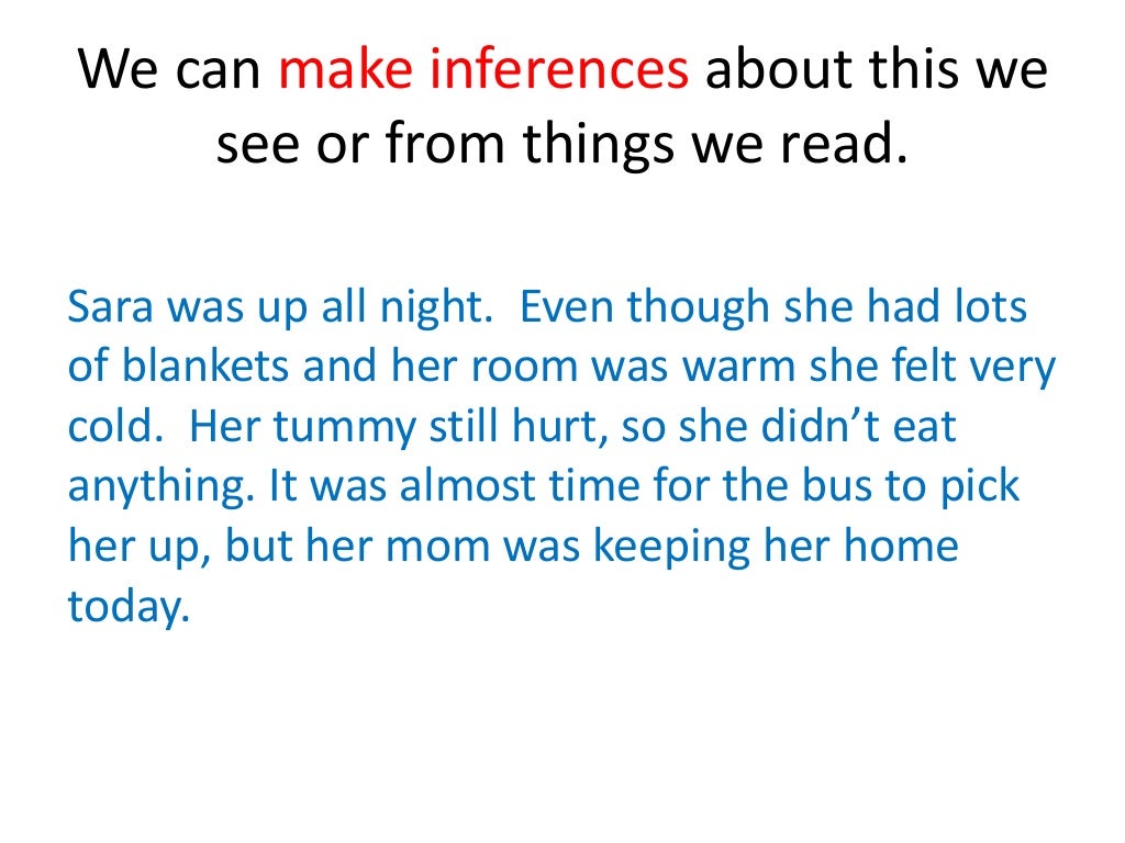 What Does It Mean To Make An Inference