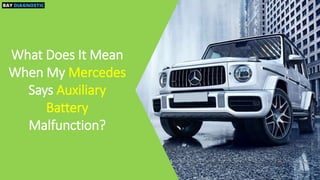 What Does It Mean
When My Mercedes
Says Auxiliary
Battery
Malfunction?
 