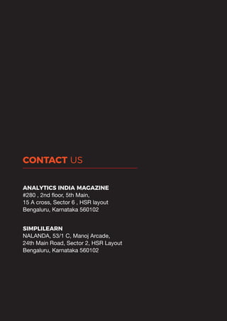 CONTACT US
ANALYTICS INDIA MAGAZINE
#280 , 2nd floor, 5th Main,
15 A cross, Sector 6 , HSR layout
Bengaluru, Karnataka 560102
SIMPLILEARN
NALANDA, 53/1 C, Manoj Arcade,
24th Main Road, Sector 2, HSR Layout
Bengaluru, Karnataka 560102
 