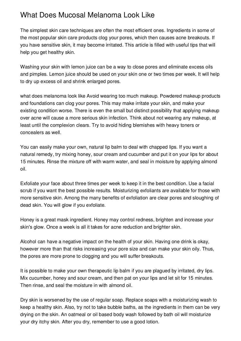 What Does Mucosal Melanoma Look Like