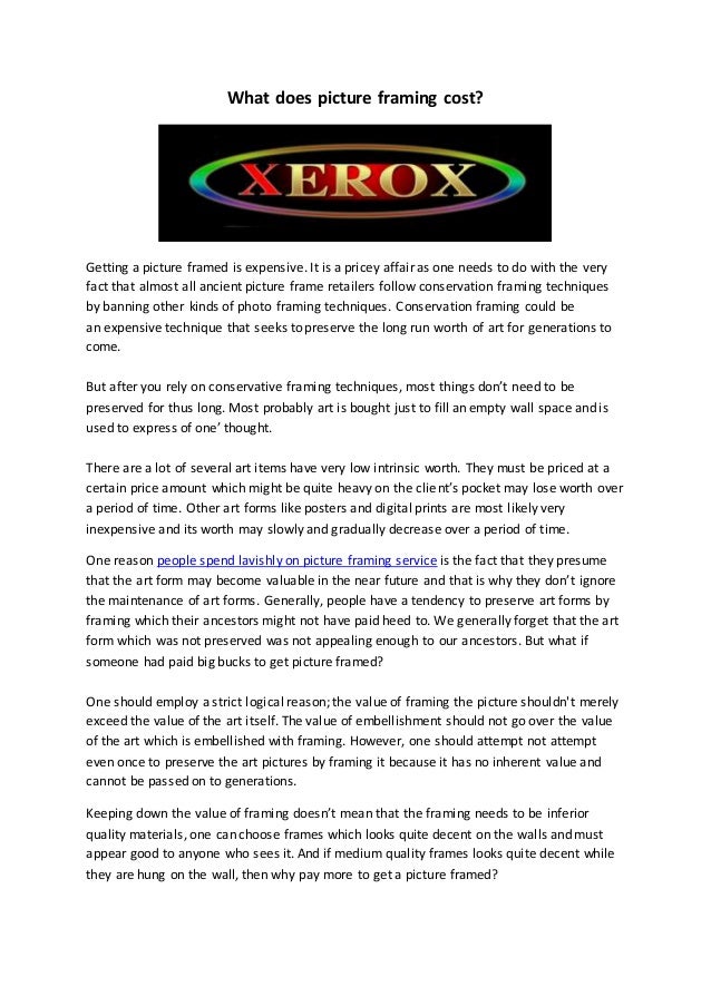 What does Picture Framing Cost?