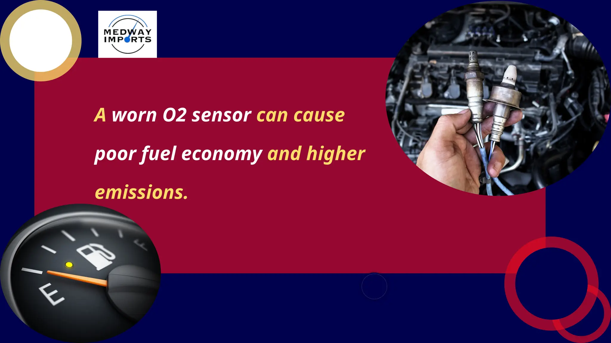 A worn O2 sensor can cause
poor fuel economy and higher
emissions.