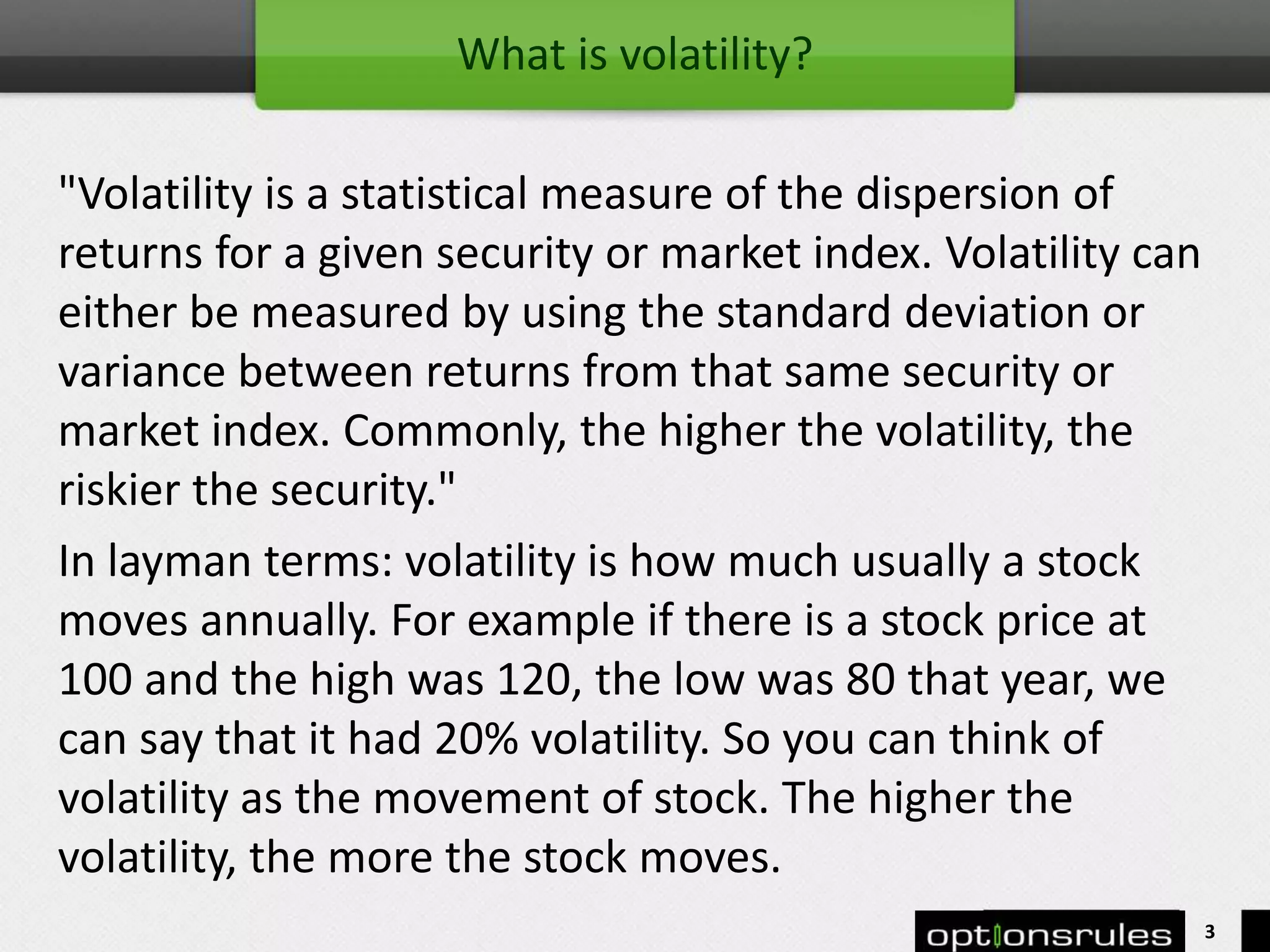 What does volatility mean | PPTX