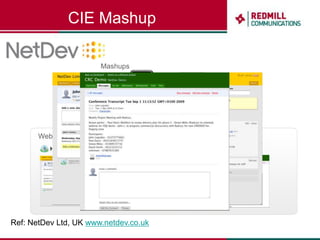 Third Party Access“Integration to third parties is a key differentiation from our competition and creates stickiness with customers”“For residential customers, it is important to offer web services [for TPA] as soon as possible in order to address end user demands”“As operators, we lack flexibility to create new services. By offering APIs to third parties, we can leverage on their creativity and flexibility. If successful, we are still in a position to buy their company.”CSPs recognise that they have to extend boundaries to accommodate innovationRef: RCL / Moriana RCS Research, 2010, to be published