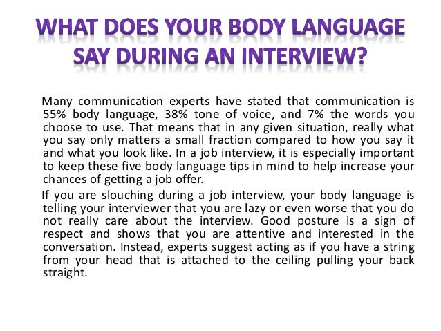 what does your body language say during an interview what to say on a interview