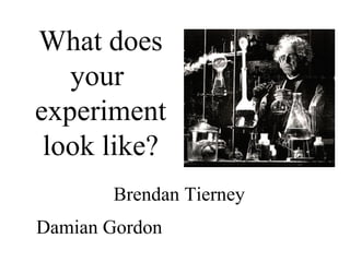 What does your  experiment look like? Damian Gordon Brendan Tierney 
