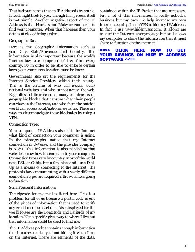 What does your IP Address Reveal about you?