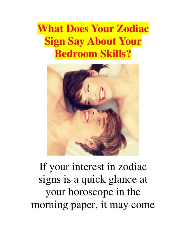 what does your zodiac sign say about your bedroom skills?