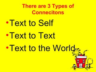 There are 3 Types of Connecitons Text to Self Text to Text Text to the World 