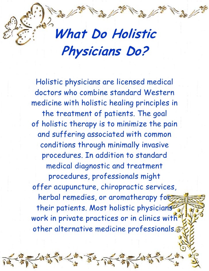 What Do Holistic Physicians Do