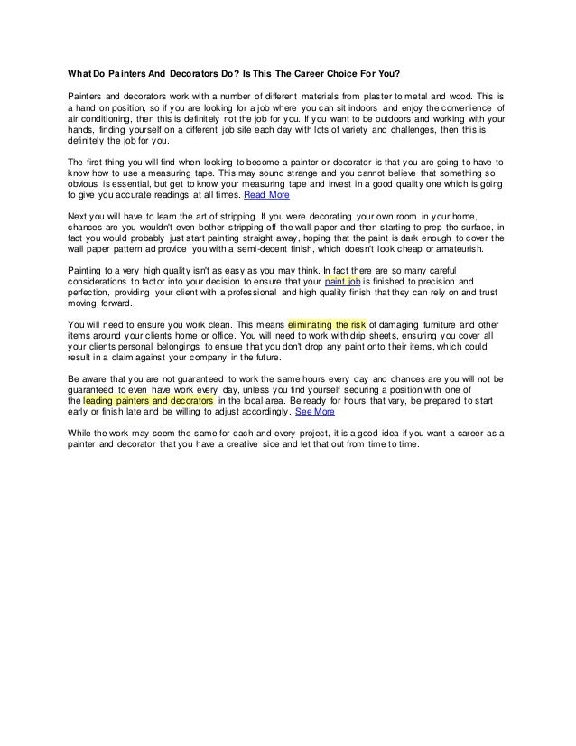 What Do Painters And Decorators Do Is This The Career Choice For You