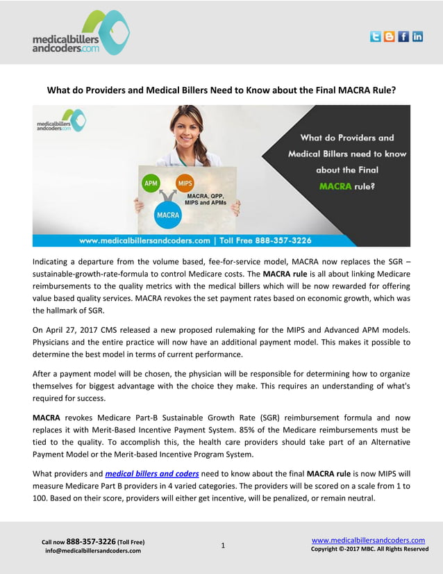 What do providers and medical billers need to know about the final