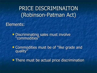 Robinson Patman Act