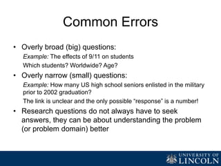 What do we mean by a research question | PPTX