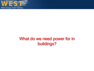 What do we need power for in 
buildings? 
 