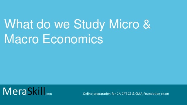 What Do We Study Micro Macro Economics