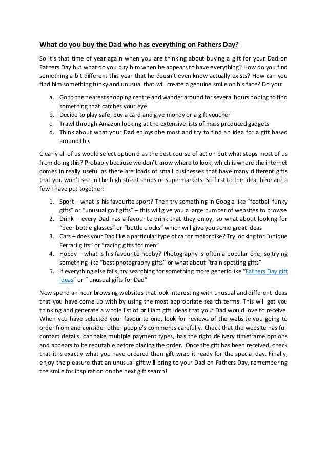 what to give dad who has everything