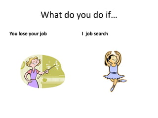What do you do if…
You lose your job I job search
 